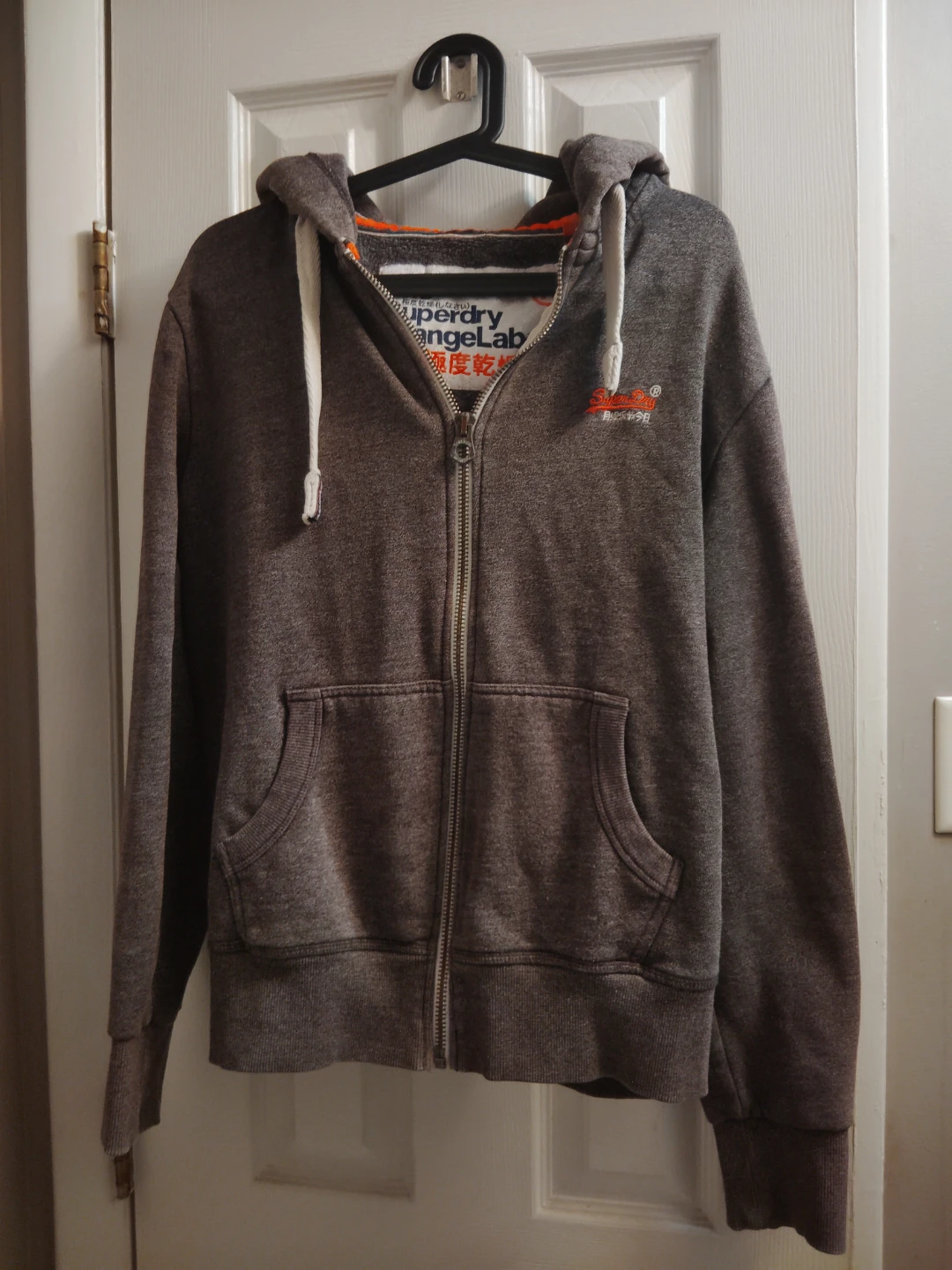Superdry Orange Label Fleece-Lined Zip Hoodie - Size Medium