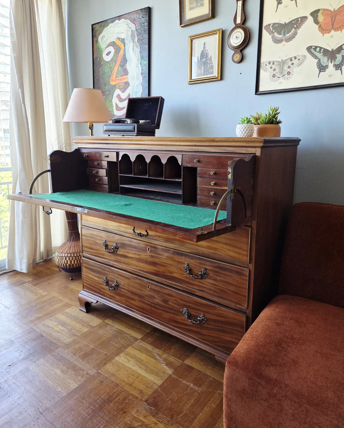 Antique Solid Wood Mahogany Butler Desk (Delivery Available) - photo 5