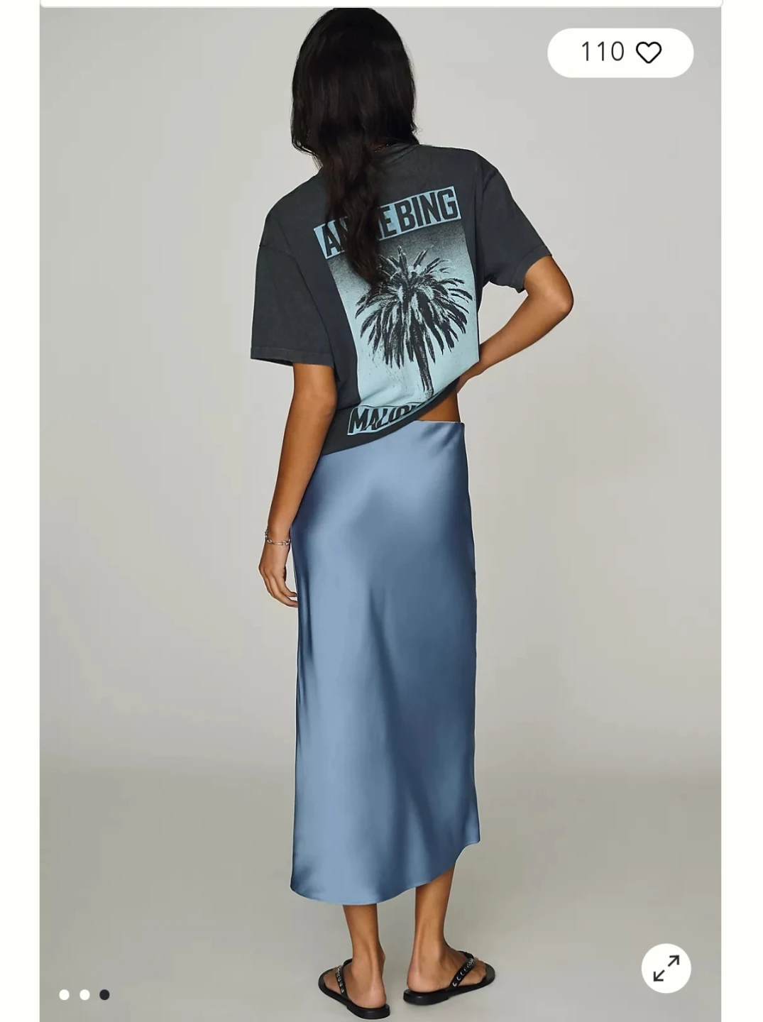 Satin Silk Midi Skirt M - photo 3