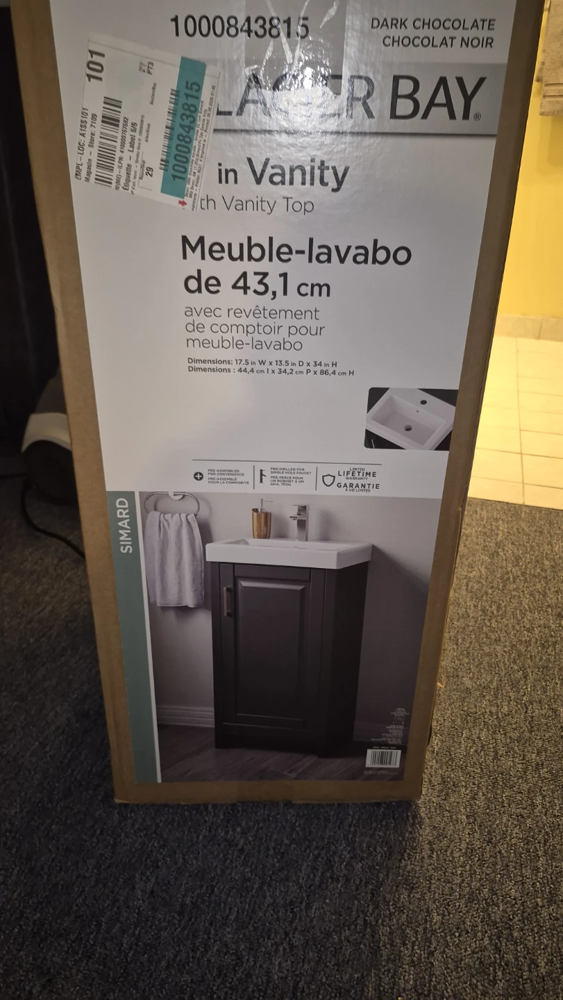 Glacier Bay 43.1cm Vanity with Vanity Top