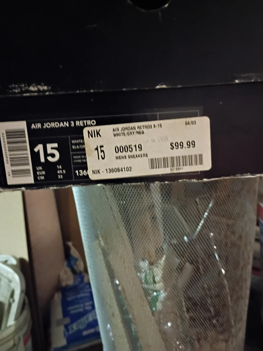 Nike Air Jordan 3 Retro Men's Sneakers - Size 15 - photo 2