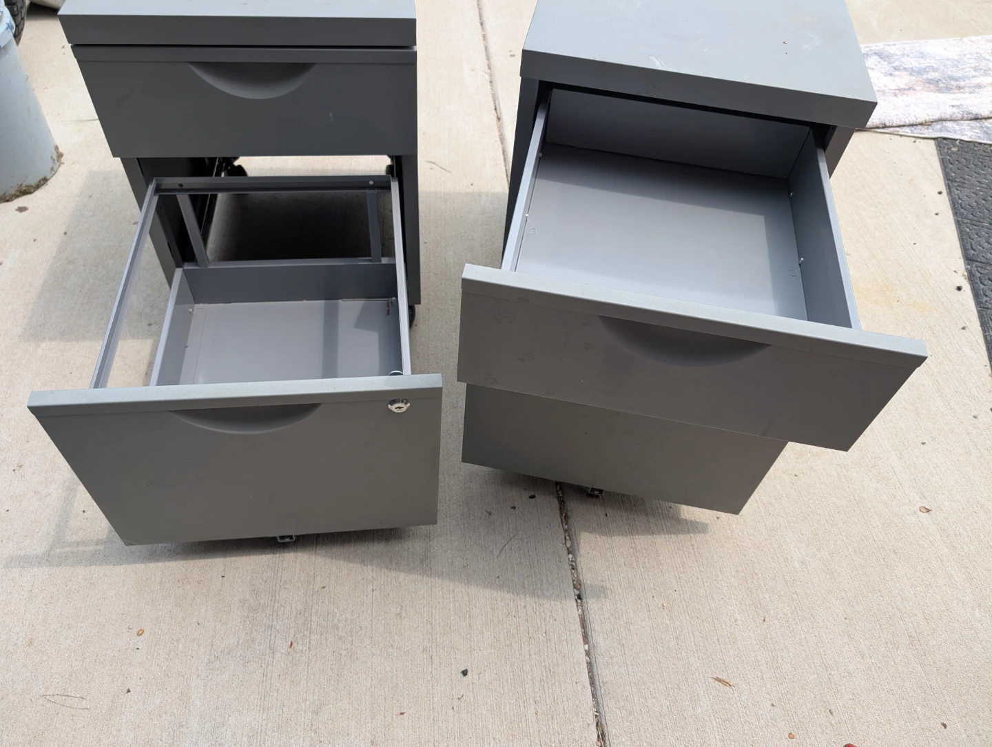 Gray 2-Drawer Mobile Filing Cabinets (Set of 2) - photo 2