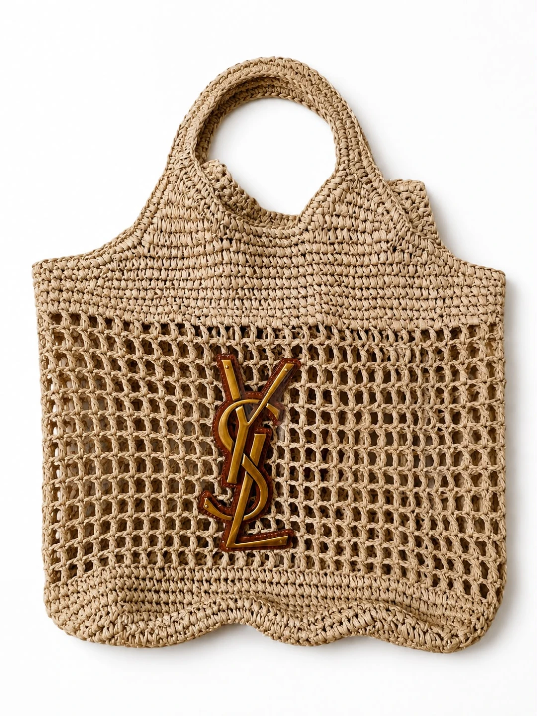 Yves Saint Laurent Straw Tote Bag with Pouch - photo 2