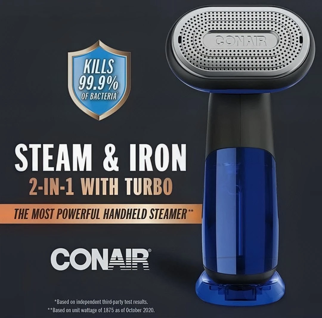 Conair Turbo Steam & Iron 2-in-1 Handheld Steamer