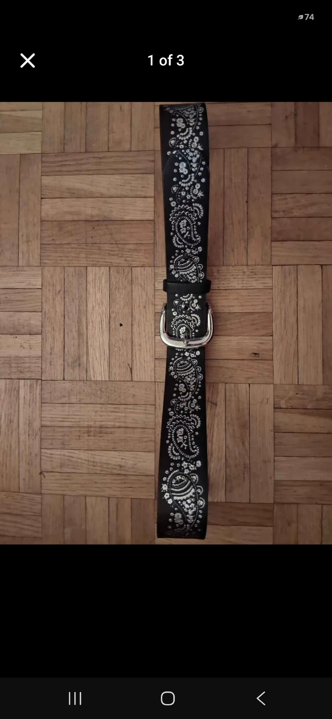 Womans Belt - Black with Sliver Embellishments