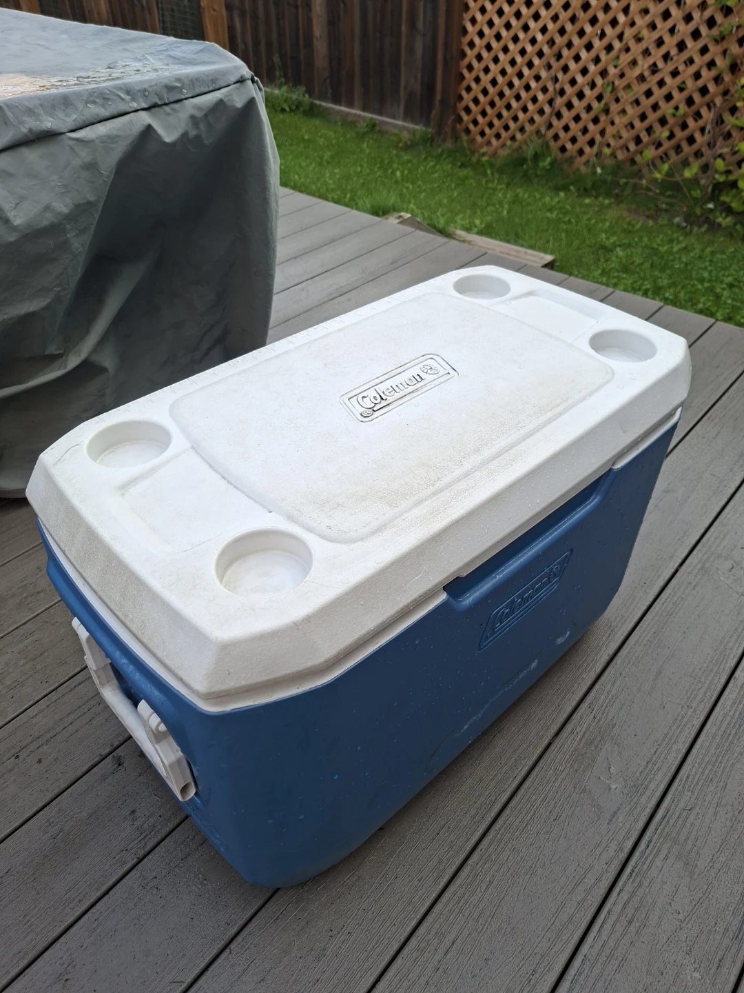 Blue Coleman Cooler with Four Cup Holders - photo 4