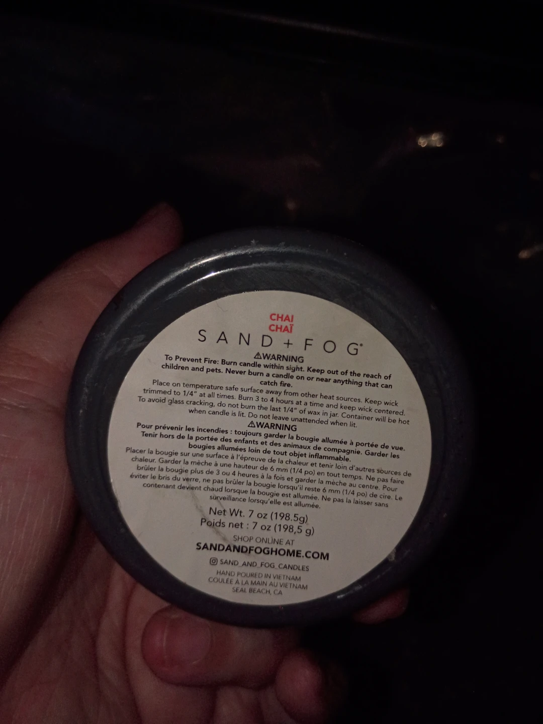 Sand + Fog Chai Scented Candle - photo 2
