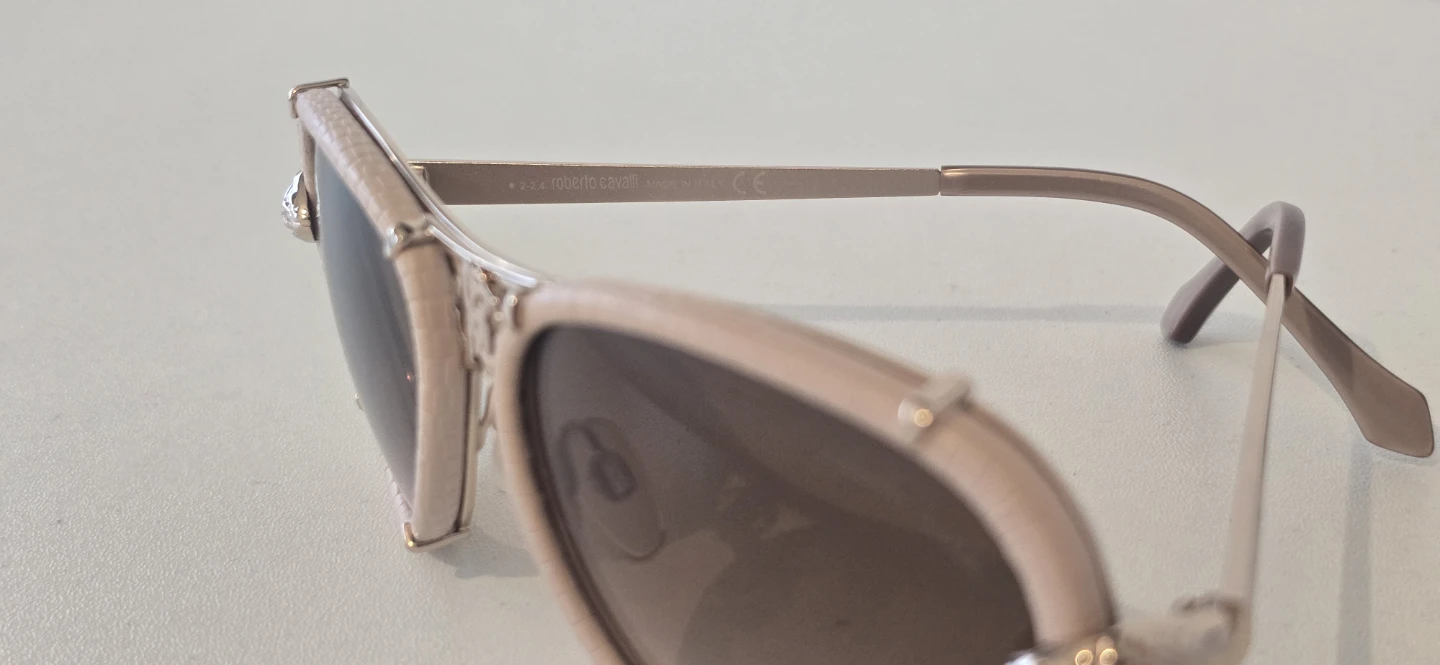 Roberto Cavalli Pink Leather Aviator Sunglasses - photo 5