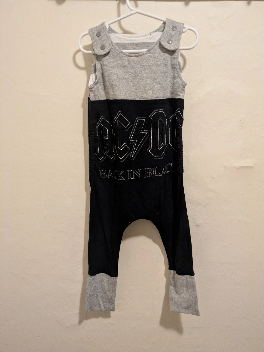 One of a Kind AC/DC Back in Black Romper - photo 3