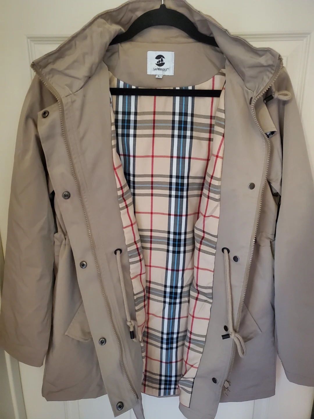 SaphiRose Women's Long Hooded Raincoat Windbreaker...EUC - photo 4