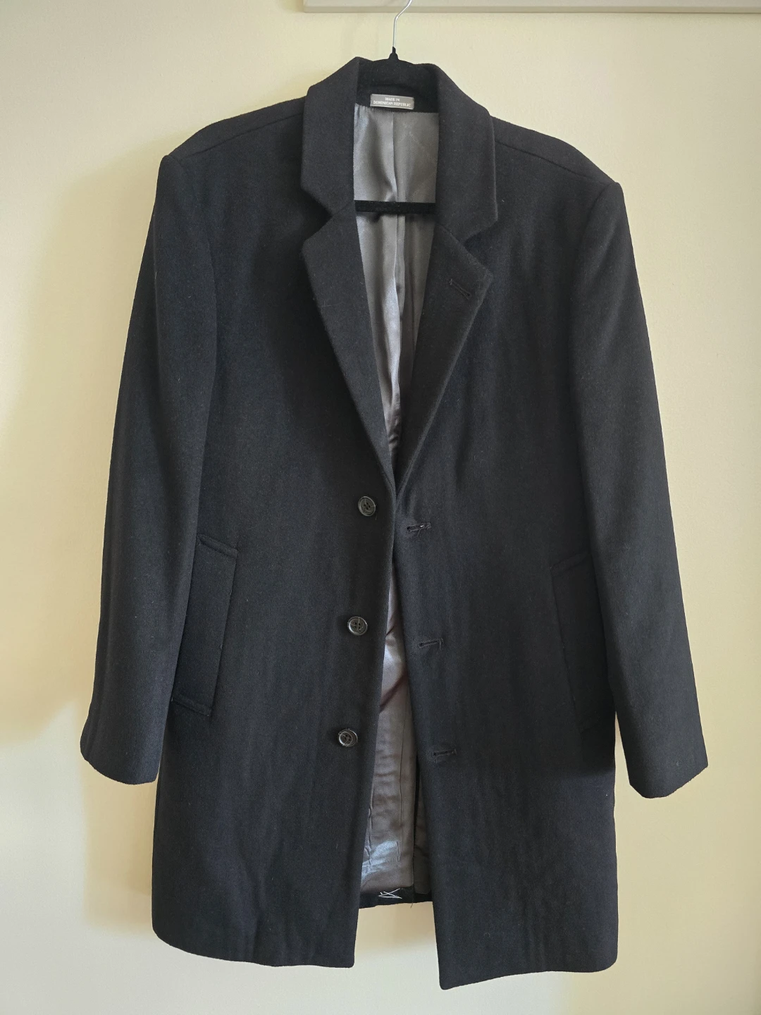 Michael Kors Black Wool Blend Top Coat
