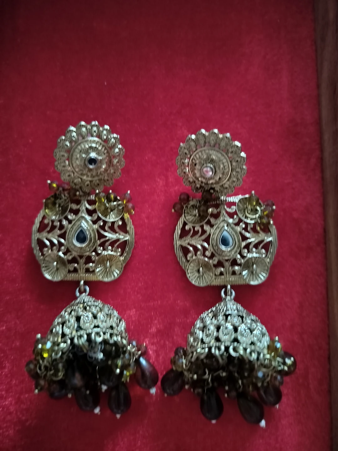 Jhumka Earrings - green
