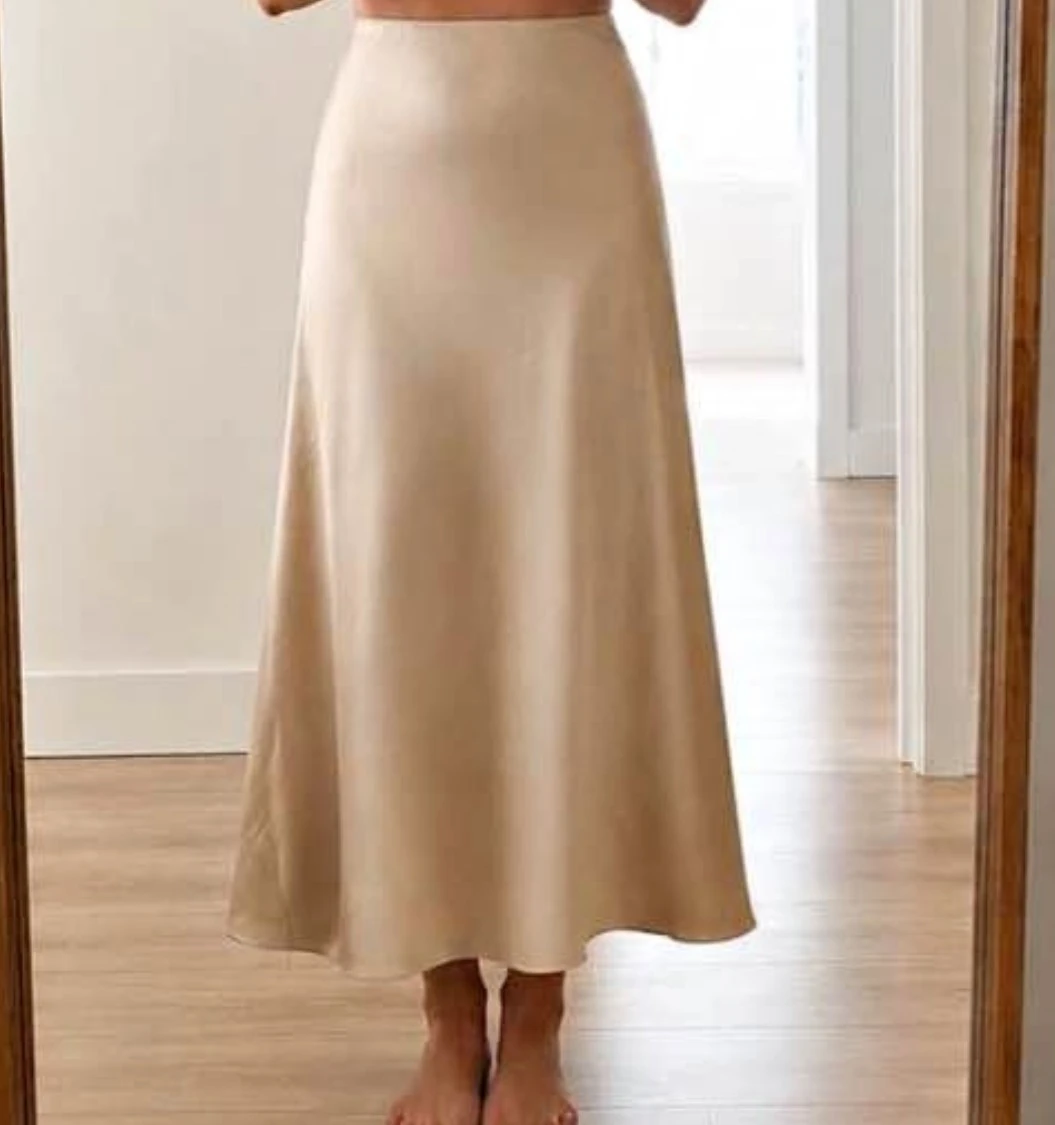 Molly Bracken Satin Midi Skirt