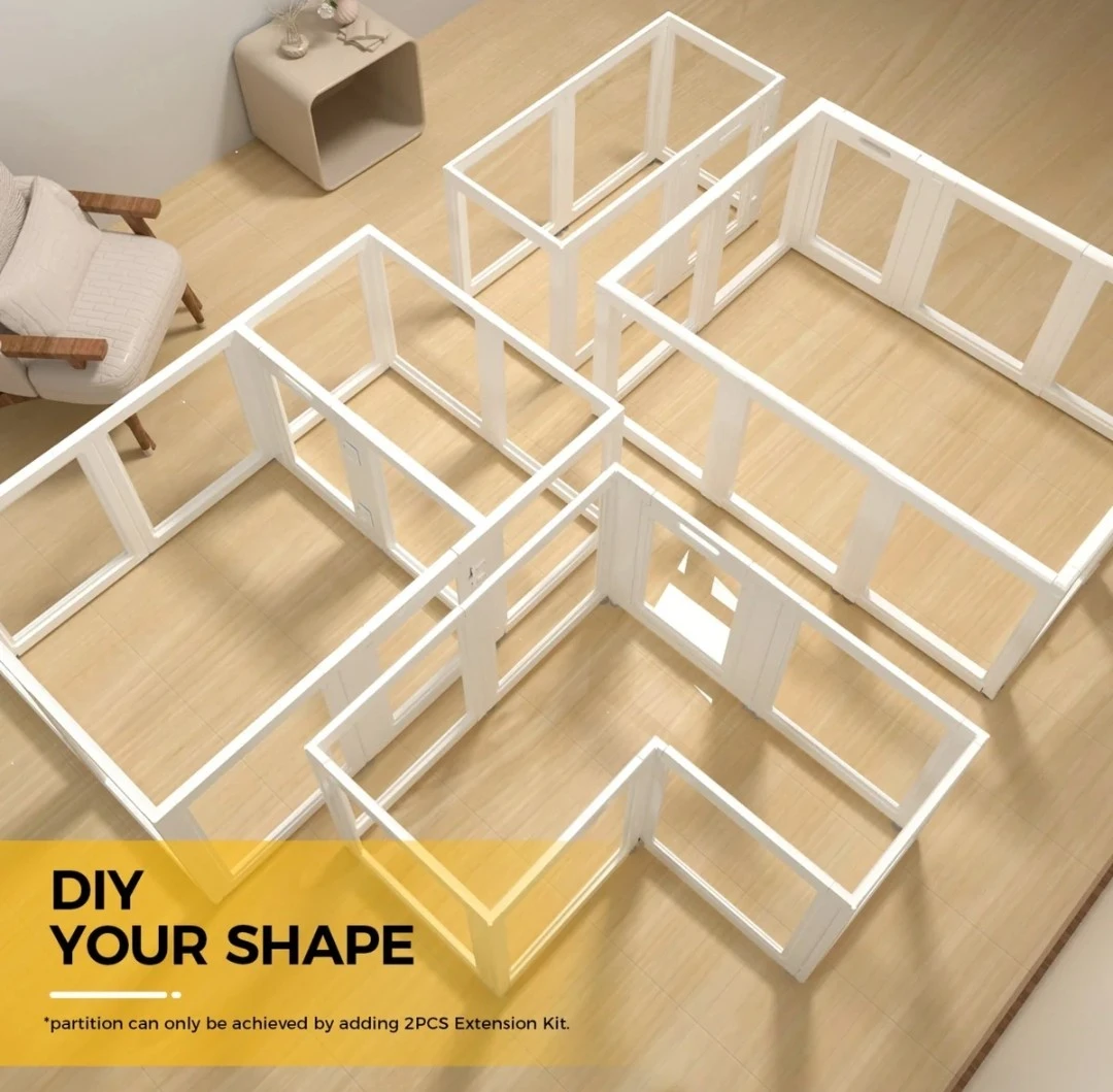 EVERFRONT Clear Acrylic Playpen – 24" – 10 Panels – Like New - photo 3