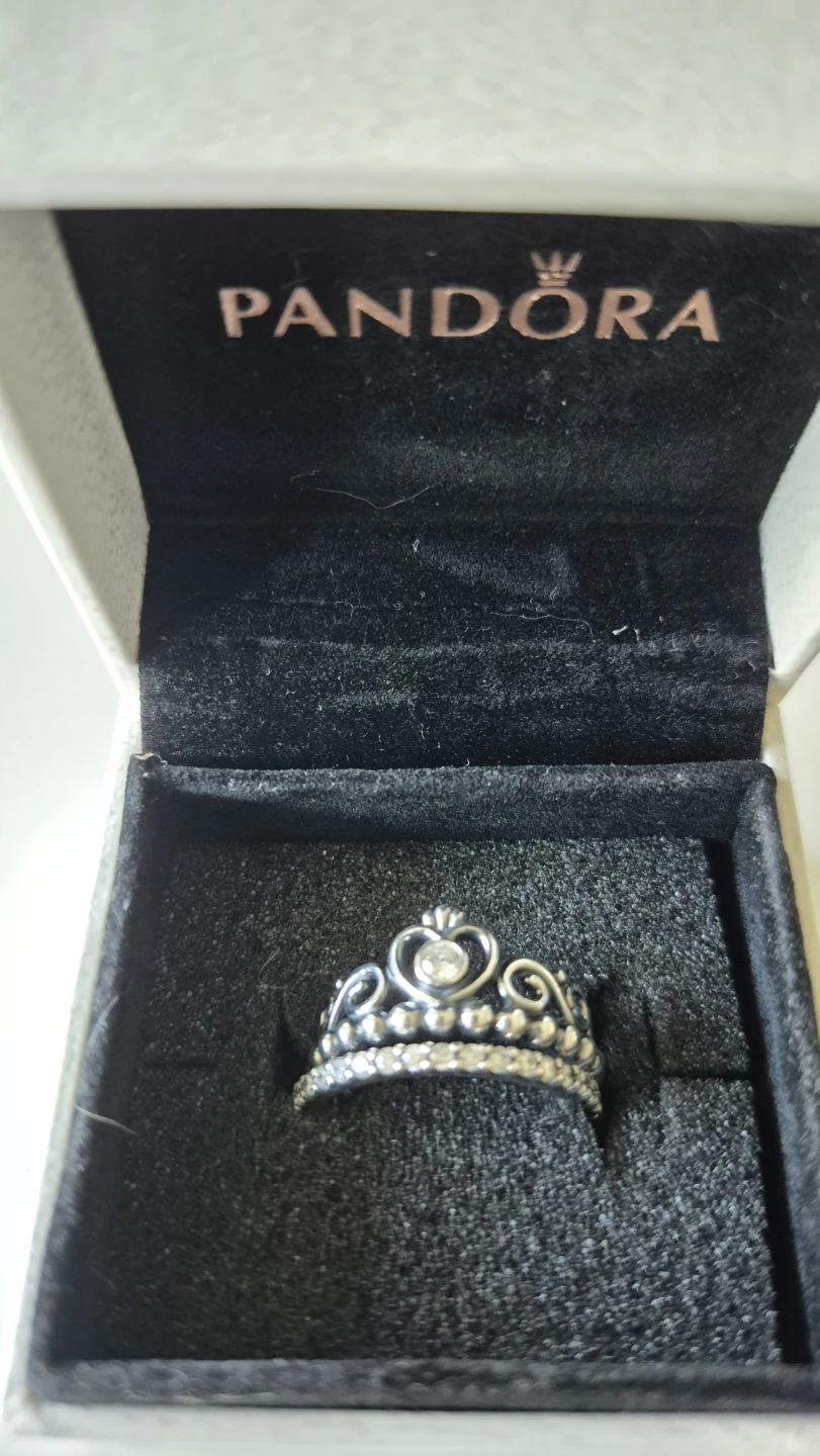 Pandora Sterling Silver Tiara and Eternity Ring Set - photo 2