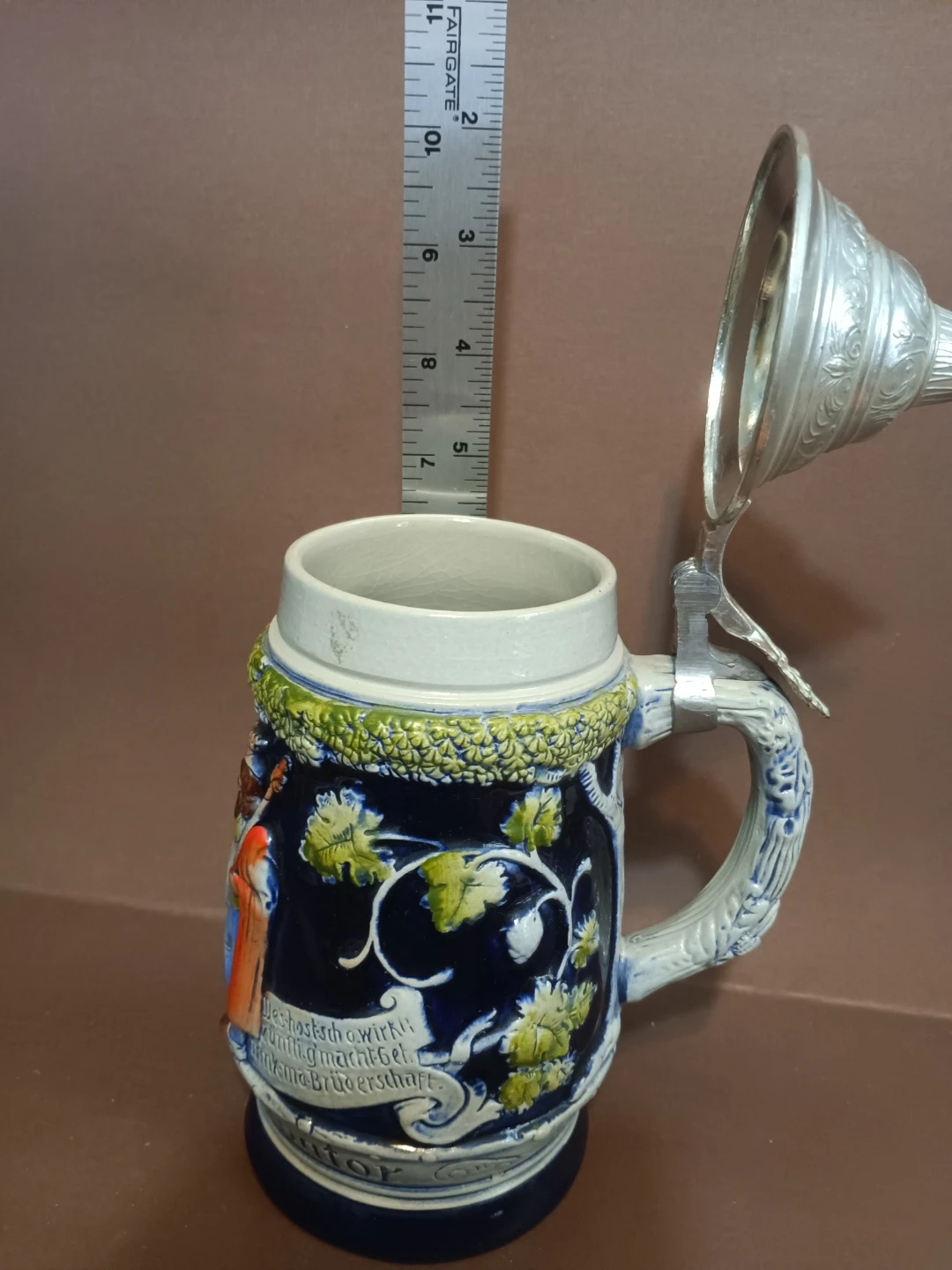 Vintage German Beer Stein with Pewter Lid - photo 4