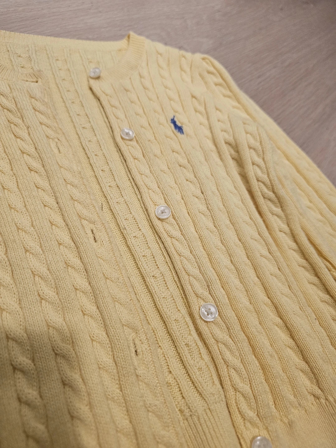 Ralph Lauren Kids Yellow Cable Knit Cardigan 6y - photo 2