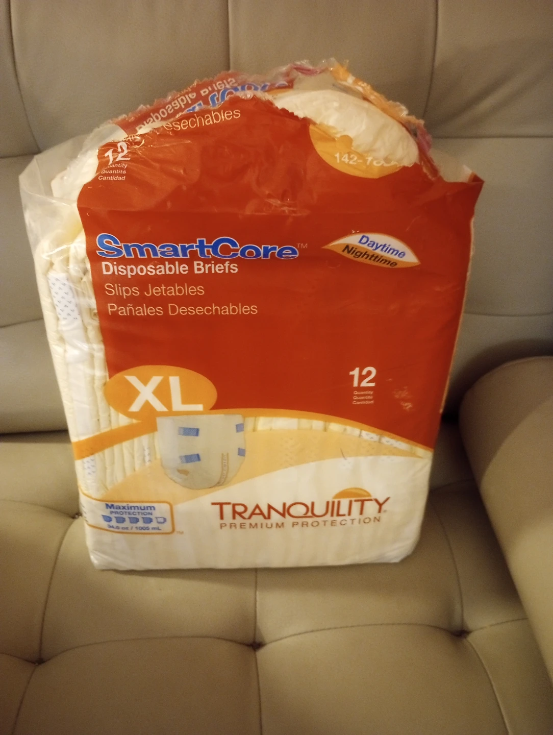 Opened Pack of 12 XL Adult Diapers