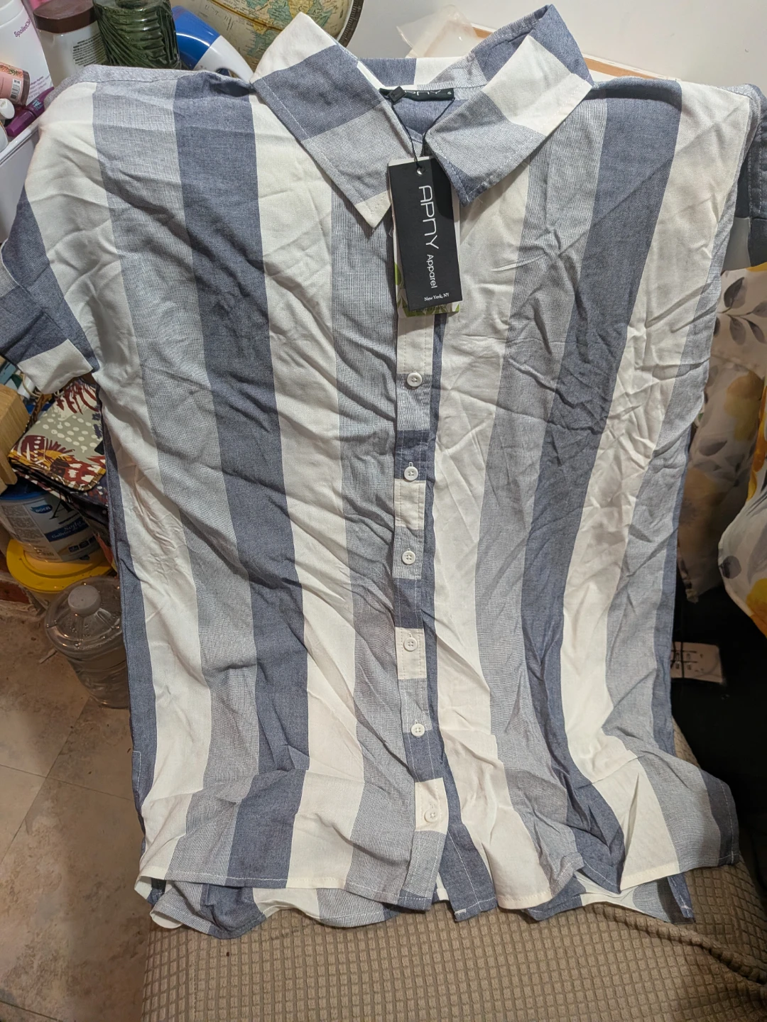 APNY Apparel Striped Button-Up Shirt S - photo 4