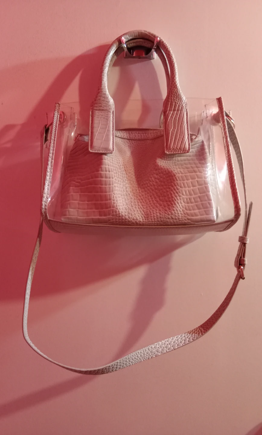 ZARA Clear Tote Bag with Embossed Inner Pouch - photo 3