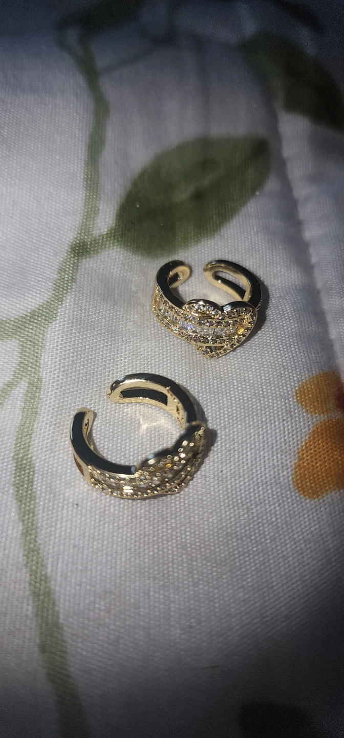 Gold plated Heart Ear Cuffs with Crystals - photo 2