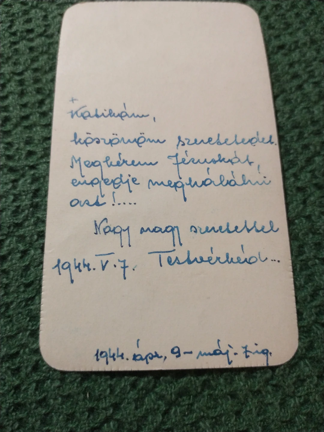 Antique Religious Card with WWII 1944 Handwritten Note - photo 4