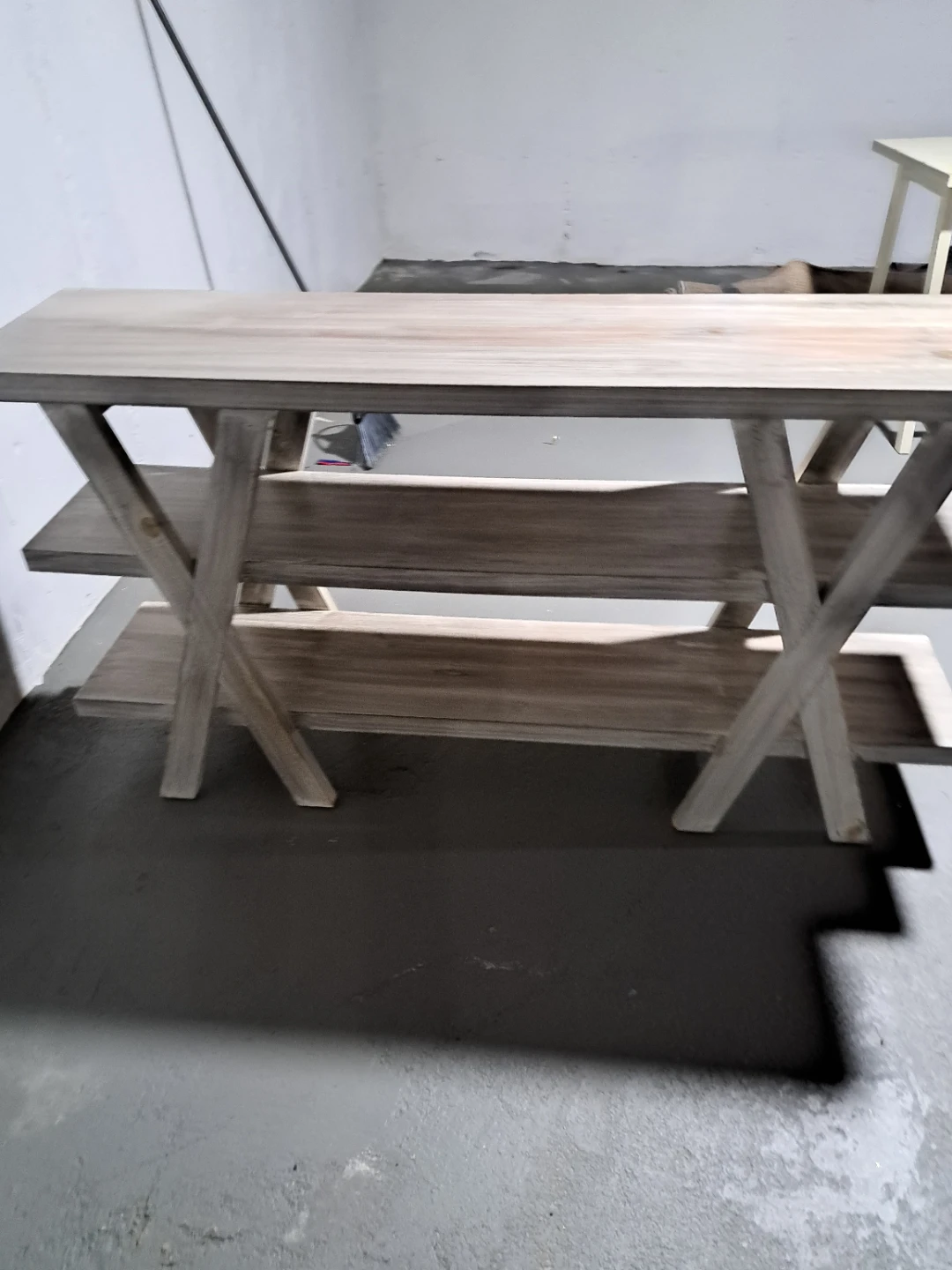 Wooden Console Table with Shelves