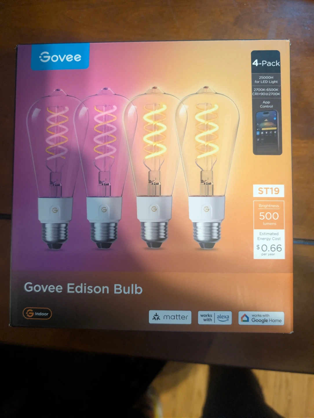 Govee Edison Smart LED Light Bulb ST19 (4-Pack)