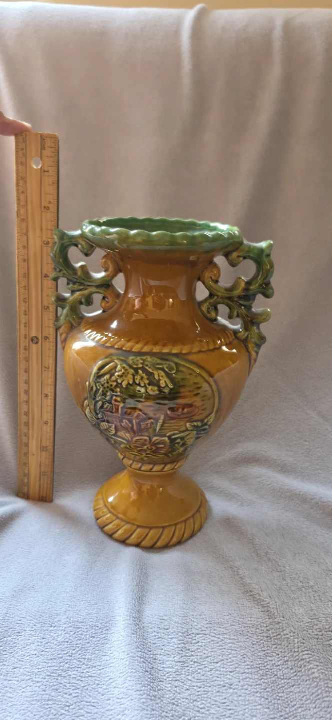 Vintage Italian Style Glazed Ceramic Vase
