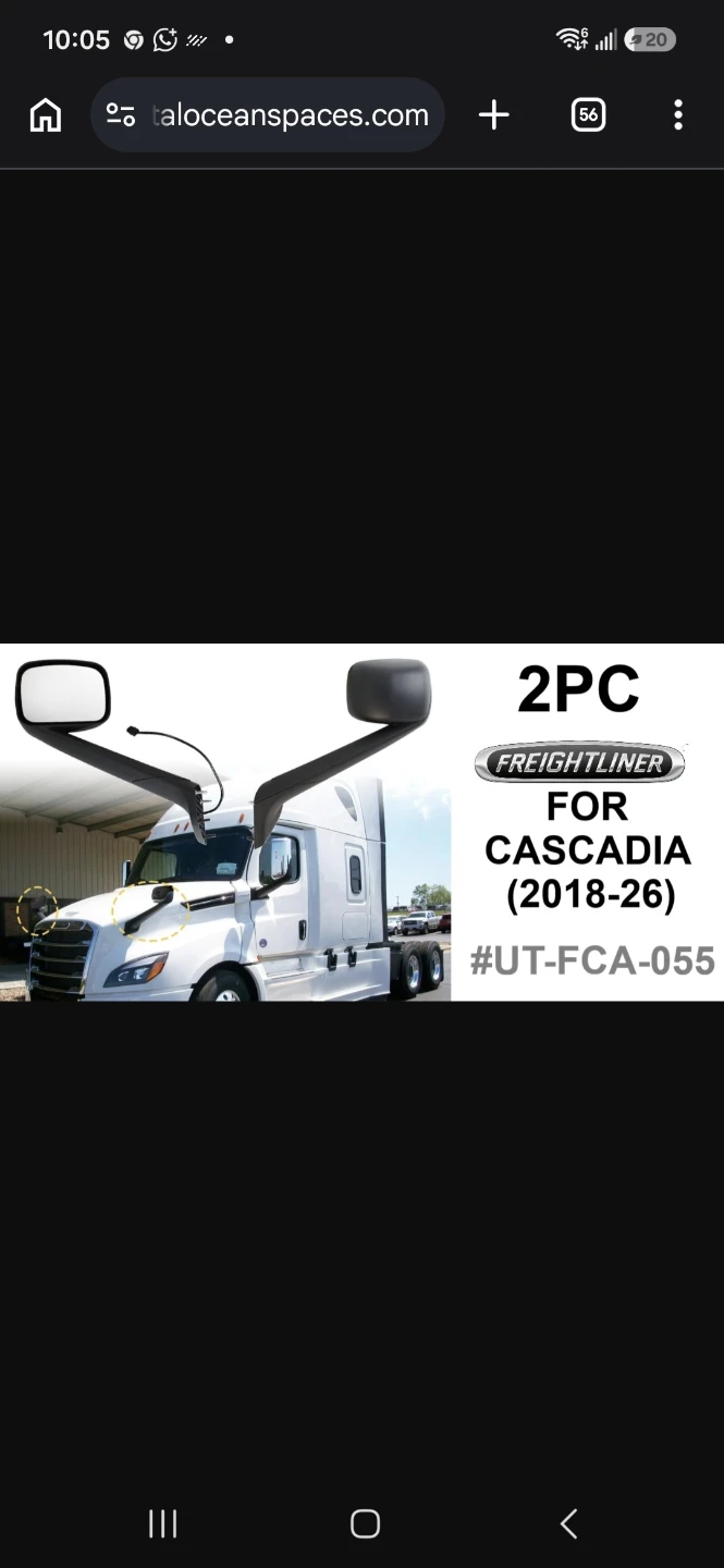 Freightliner Cascadia Side Mirrors (2018-2026)