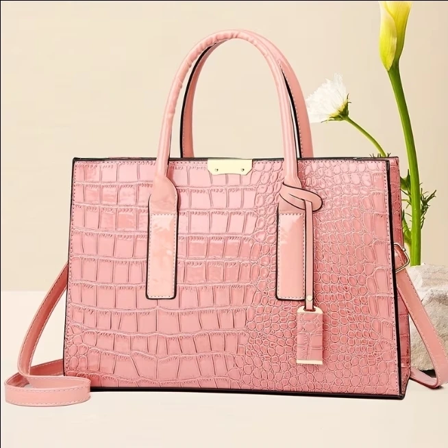 Crocodile Embossed Tote Handbag - photo 4