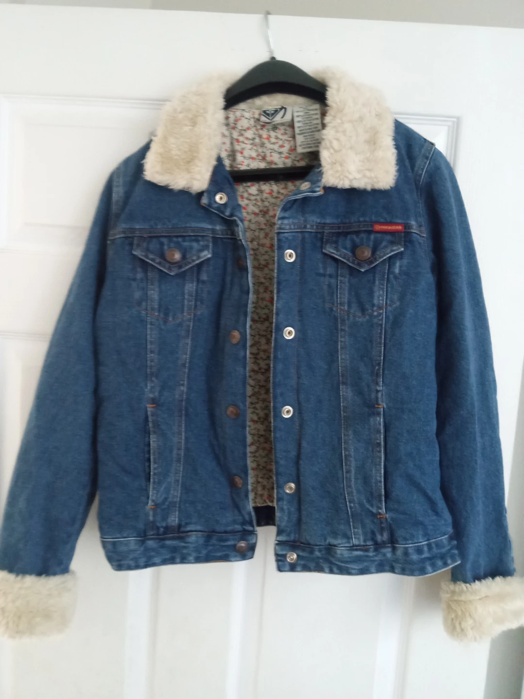 Roxy Jean Denim Jacket with Faux Fur Collar and Cuffs