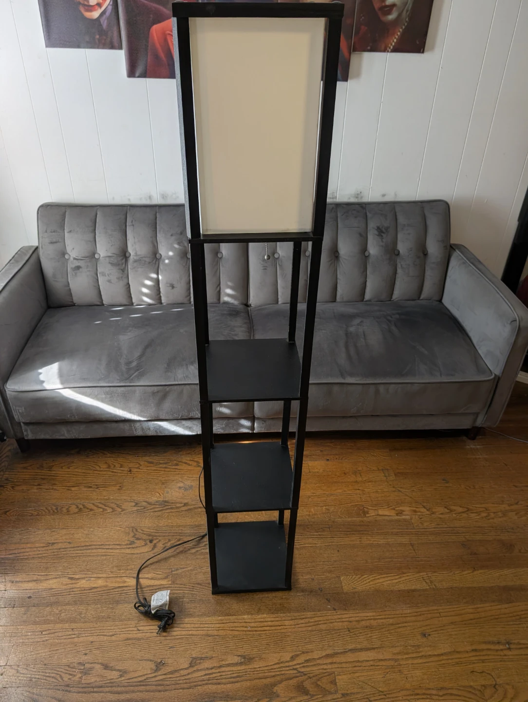 Black Floor Lamp with Shelves - photo 2