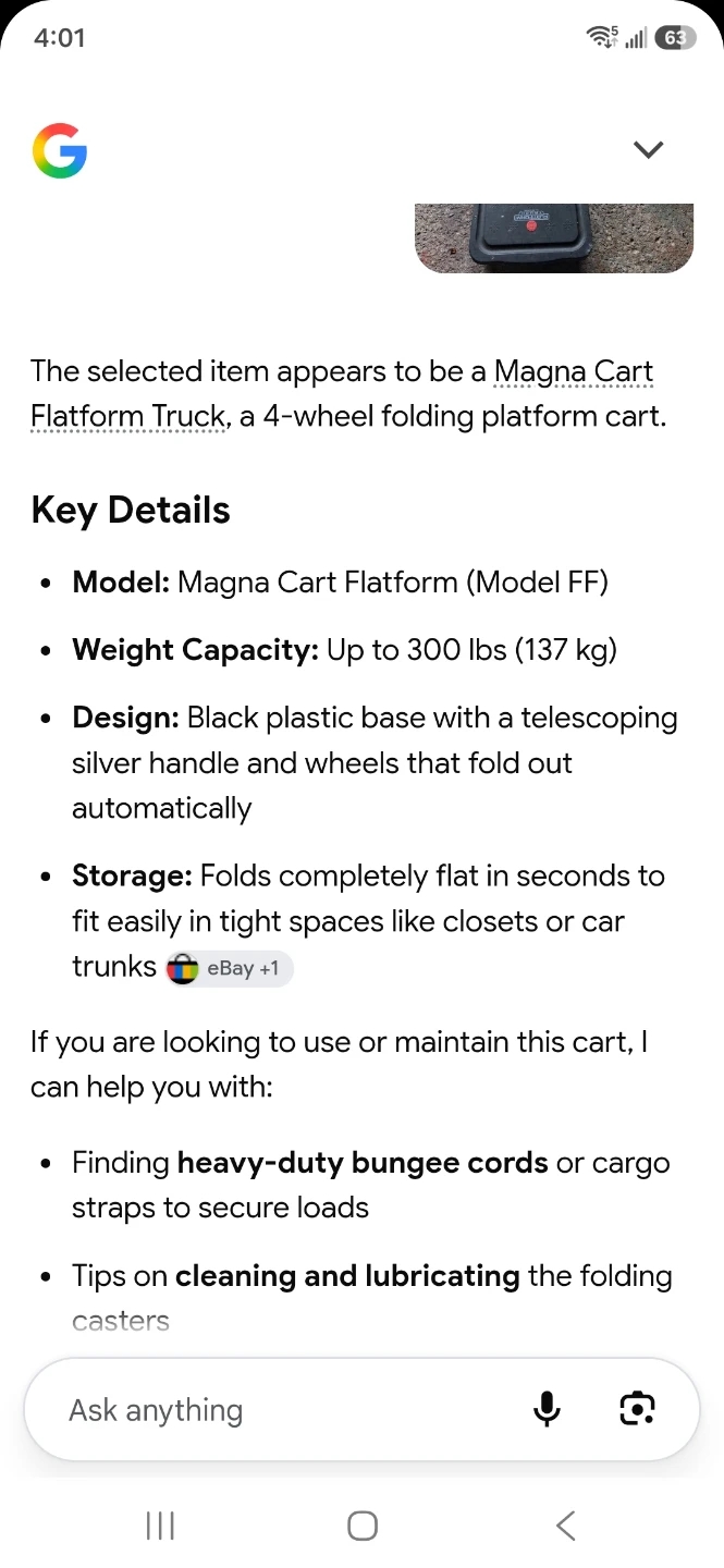 Magna Cart FF 4 Wheel Folding Platform Truck dolly - photo 4
