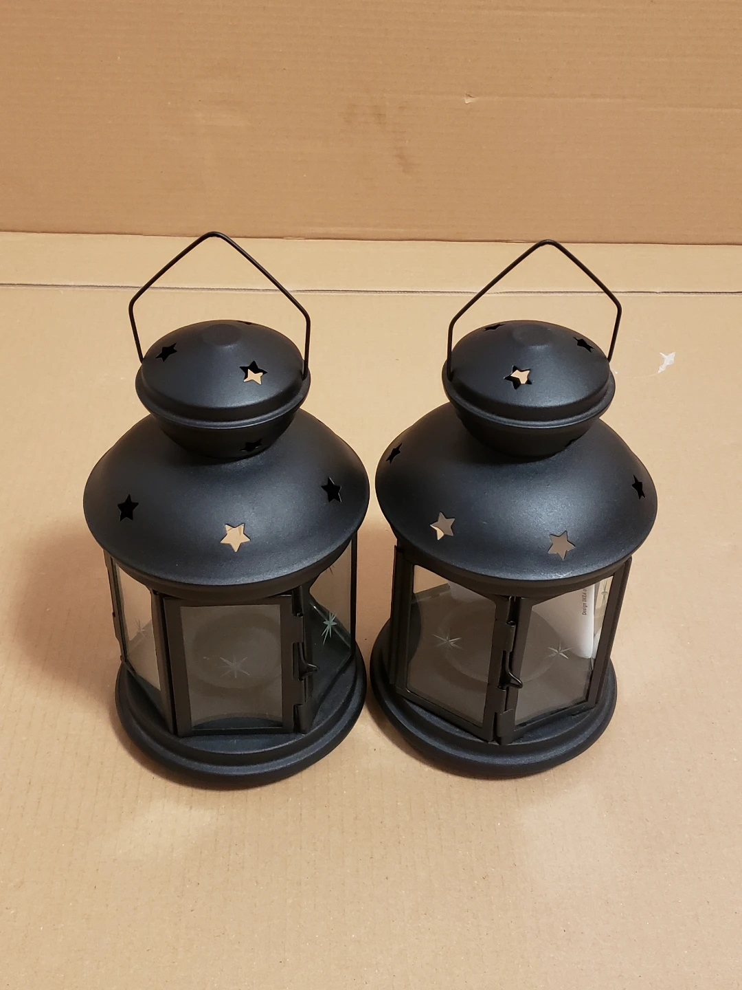 2 Black Ikea Lanterns