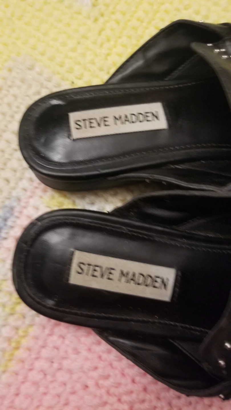 Steve Madden Black Studded Mule Loafer Slides - photo 4