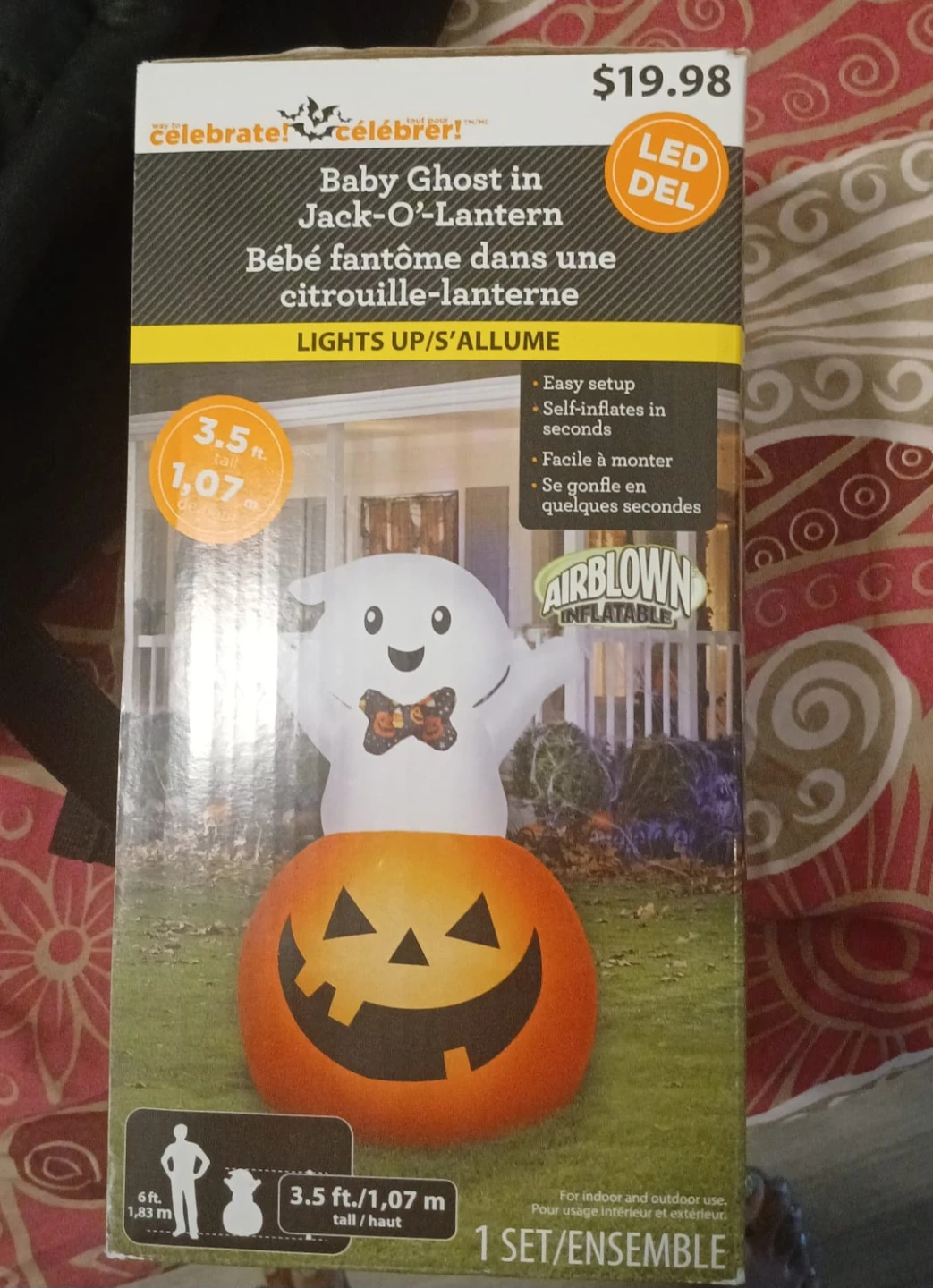 Celebrate! Baby Ghost in Jack-O'-Lantern Inflatable - 3.5 ft.