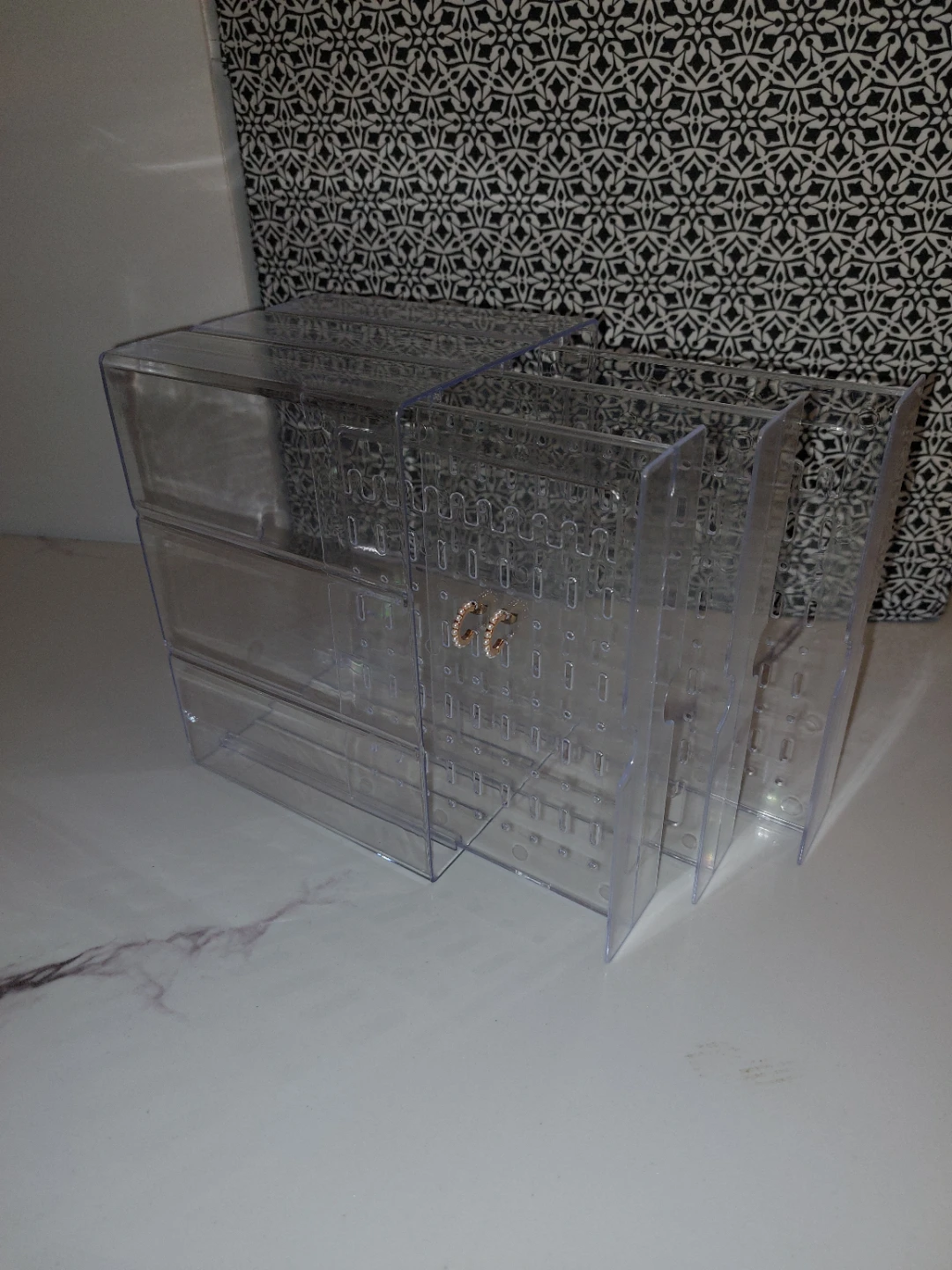 Clear Acrylic Earring Organizer Holder with Drawers