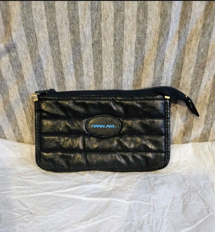 Vintage Pan-Am Quilted Blue Small Toiletry Bag