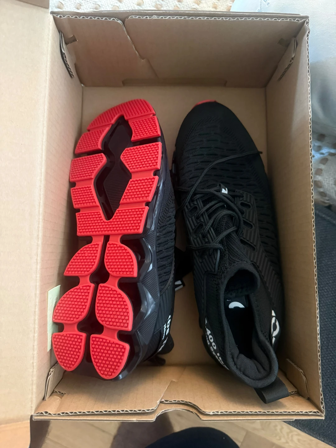 Black Athletic Shoes with Red Soles - photo 2