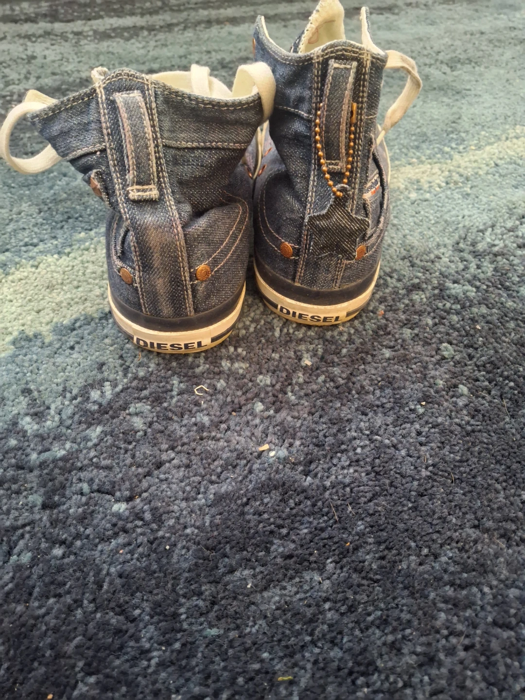 Vintage Distressed Diesel denim high-top sneakers - photo 4