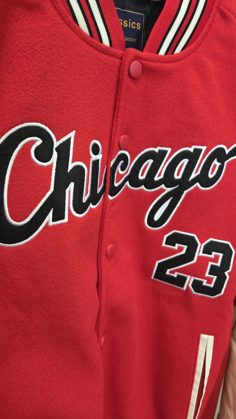 Chicago Bulls Michael Jordan #23 Varsity Letterman Jacket L *new - photo 4