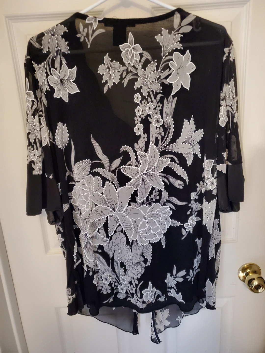 Plus Size Appointments Floral Print Sheer Overlay Blouse - photo 4