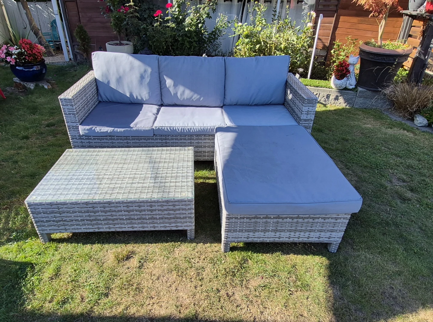 Wicker Patio Sectional Sofa with Coffee Table - photo 3