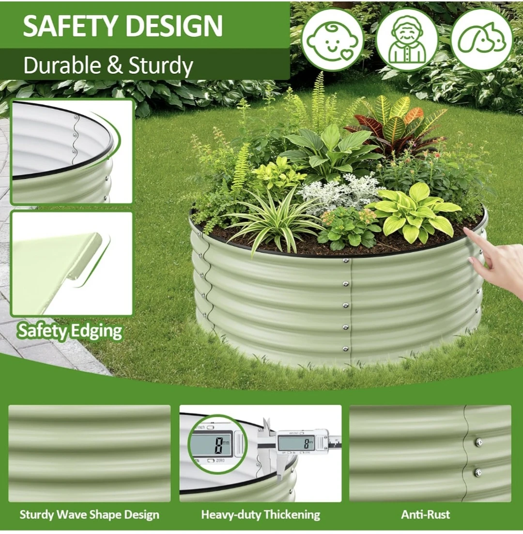 Round Raised Garden Bed - 42" x 17" - photo 4
