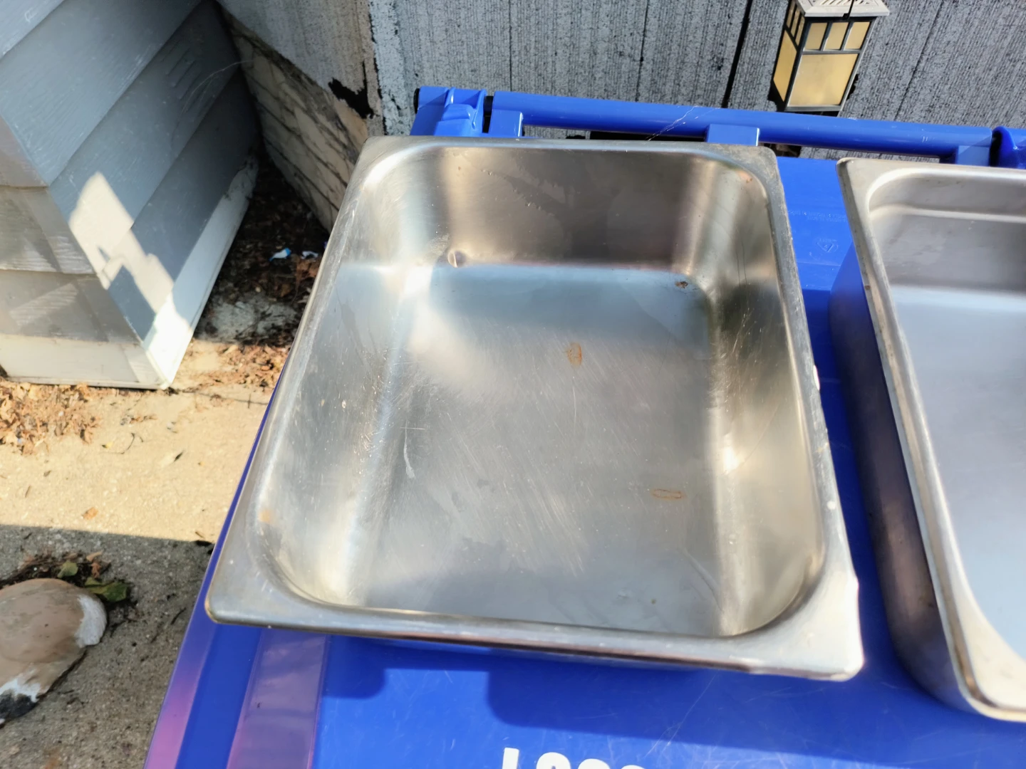 Two metal serving pan used 3 3/4 tall x 12 1/2 x 10 1/8 - photo 2