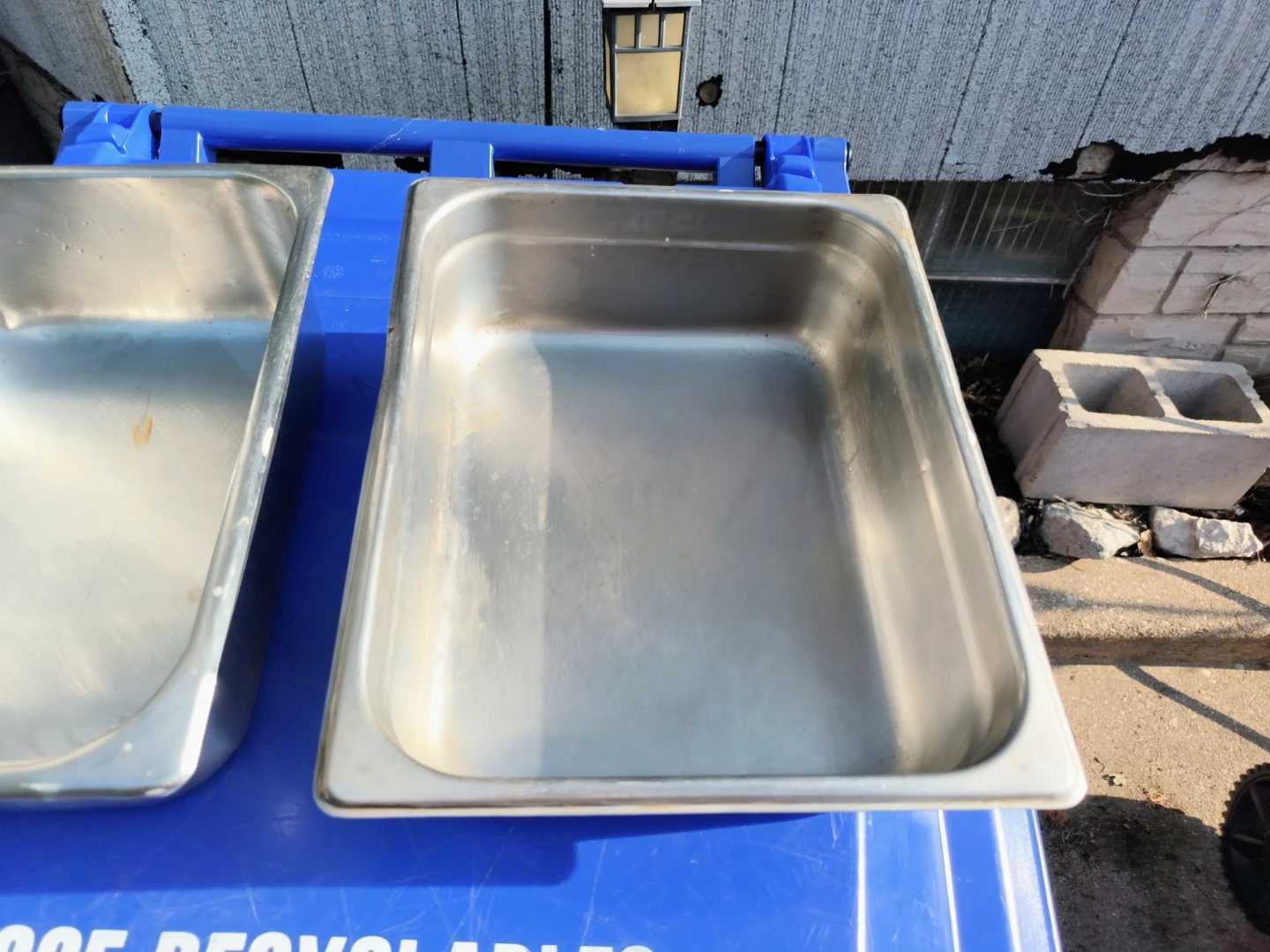 Two metal serving pan used 3 3/4 tall x 12 1/2 x 10 1/8 - photo 4