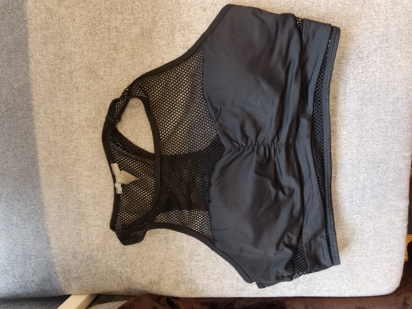 Black Mesh Crop Top