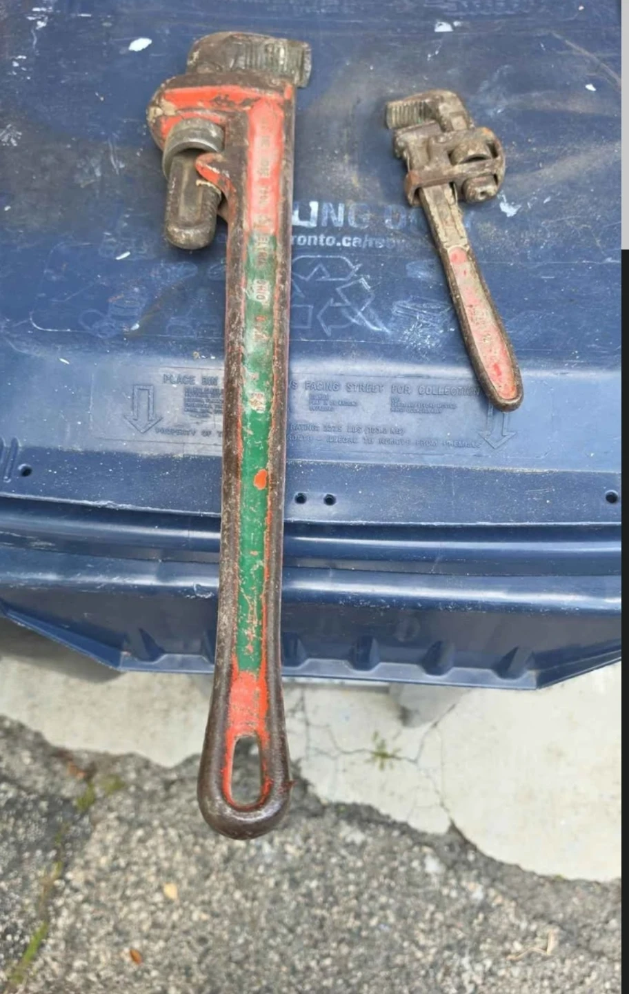 Pipe Wrenches - Red and Green