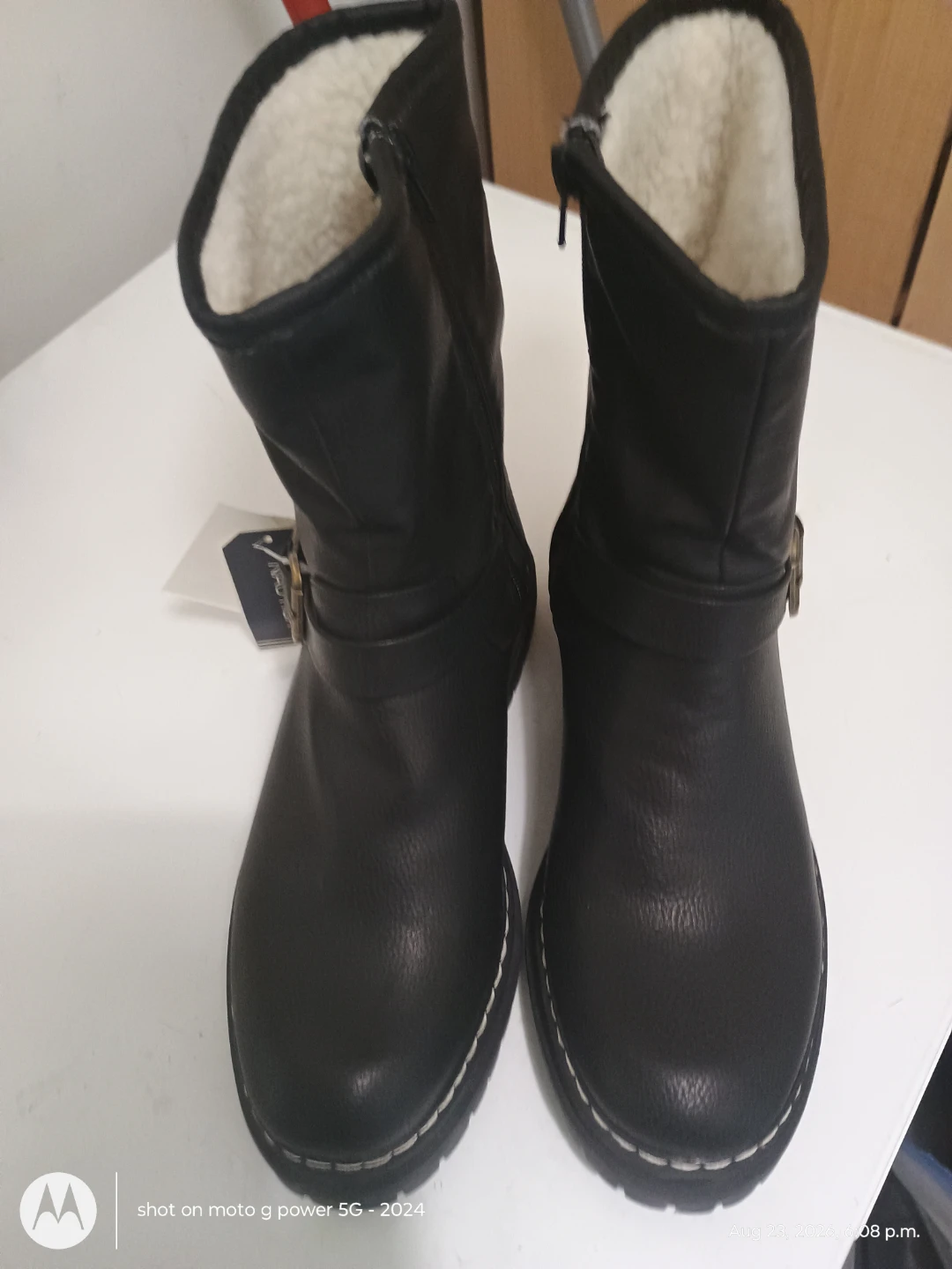 Nautica Black Faux Leather Boots with Shearling Lining - photo 3